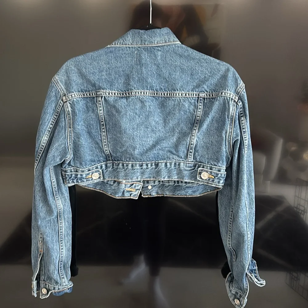 SLVRLAKE size medium cropped denim jacket - Picture 4 of 5